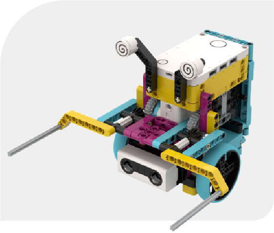 Colorful robot with antenna-like features