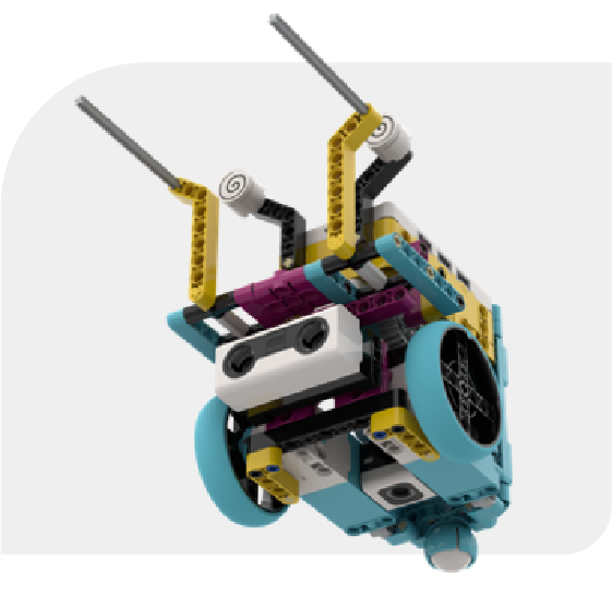 Colorful robotic vehicle with sensors